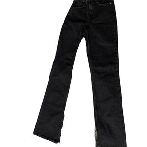 Zara Black Jeans With Side Slits Size 0